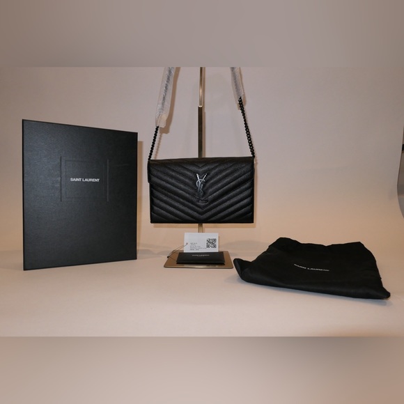 Saint Laurent Handbags - Saint Laurent Monogram Chain Wallet Bag in Black